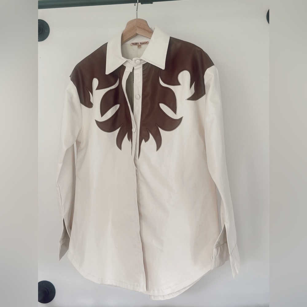 Oversized Leather Cowboy Blouse